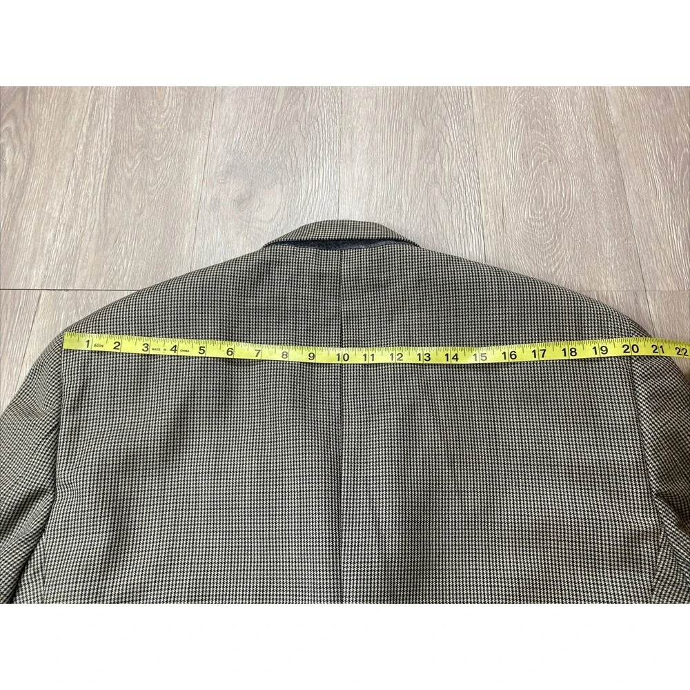 Brooks Brothers Mens‎ Houndstooth Blazer Jacket Size 46R Button Front Sport Coat